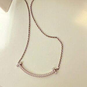 Tiffany Smile Diamond Necklace with Crystal Accents